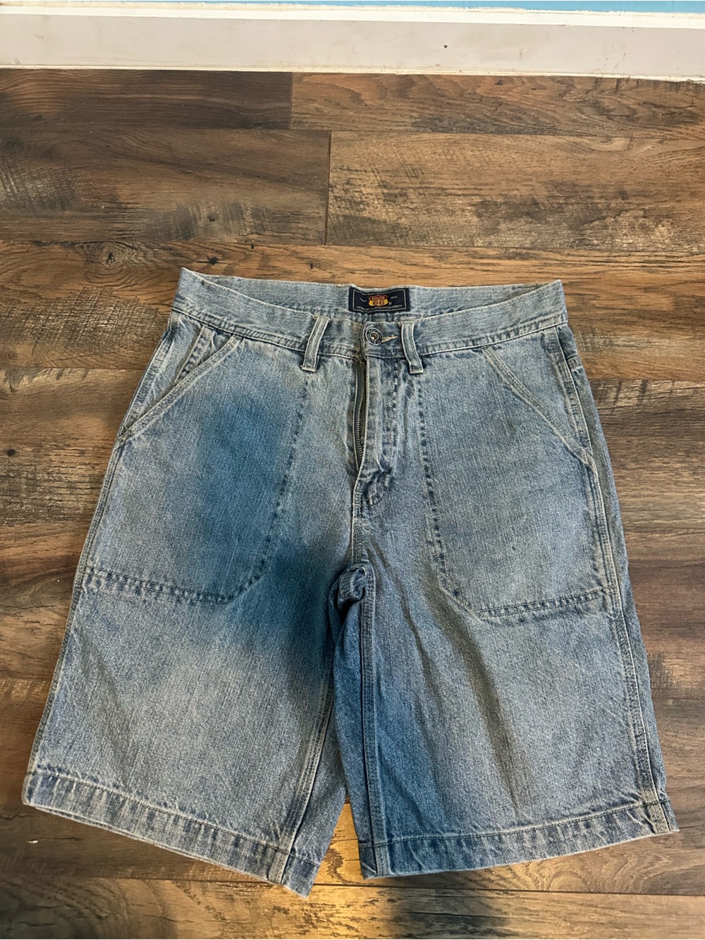 Vintage Route 66 Relaxed Light Blue Men’s Jeans Shorts